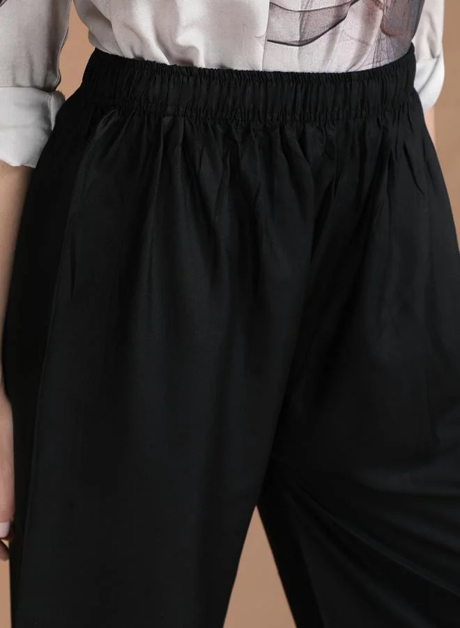 Take Two Black Black Wide Leg Ethnic Palazzos By Michael Kovlin for Women | Best Price UAE